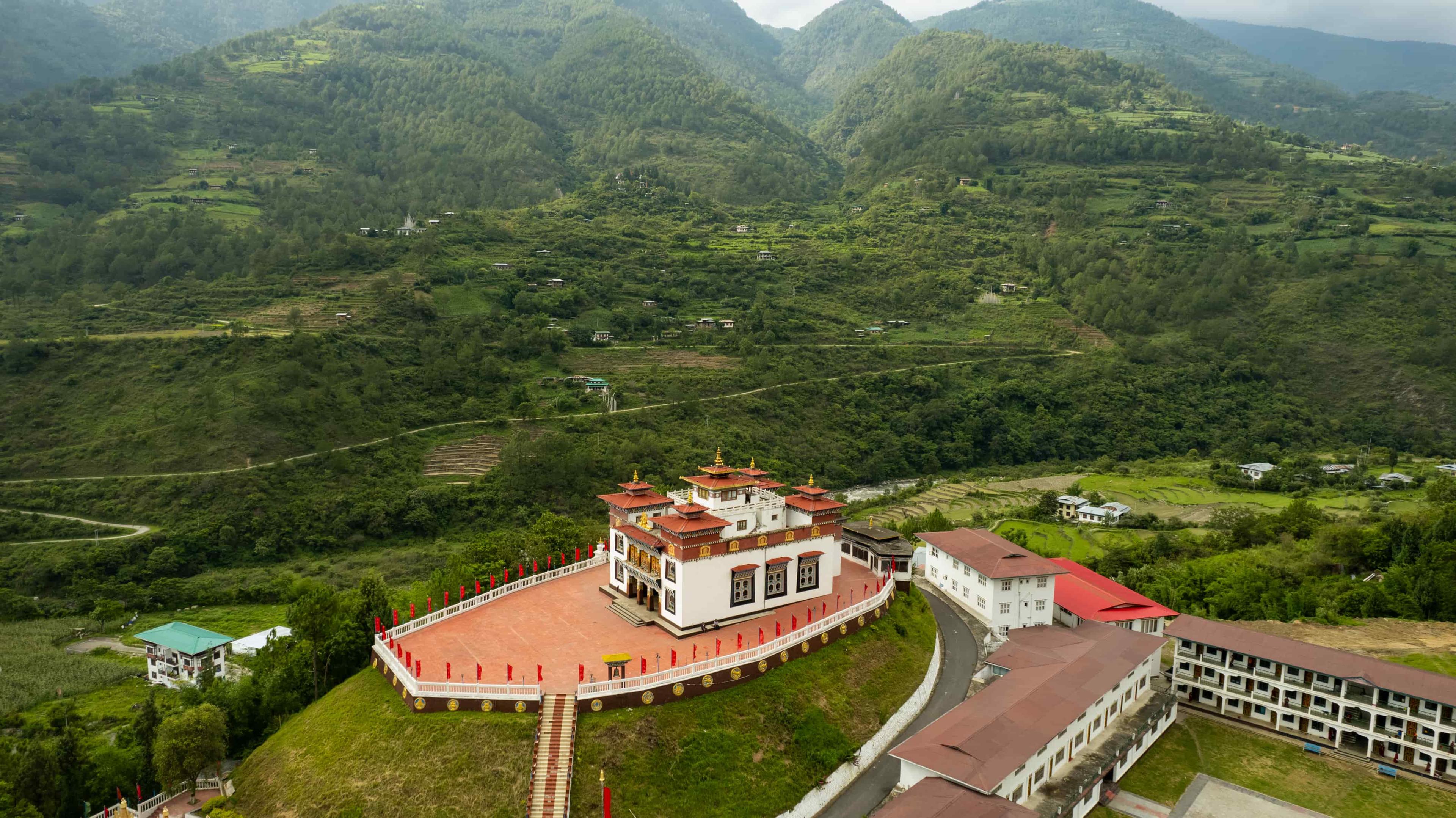 Rangjung Woesel Chöling Monastery, seat of the lineage, in the hills of Bhutan